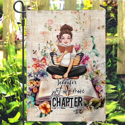 Just One More Chapter - Personalized Book Garden Flag