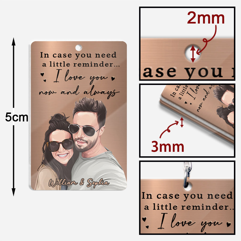 I Love You Now And Always - Personalized Couple Keychain