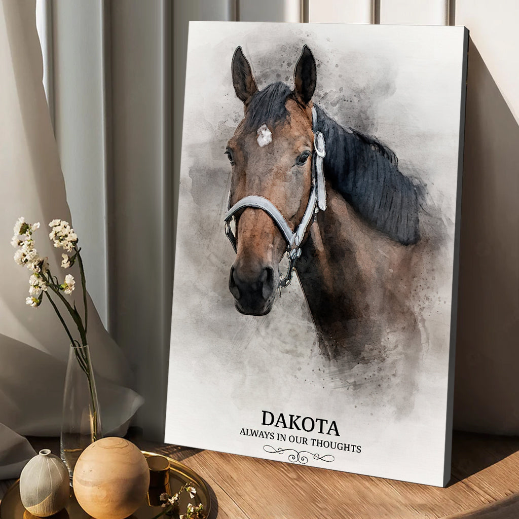 Always In Our Thought - Personalized Horse Canvas And Poster