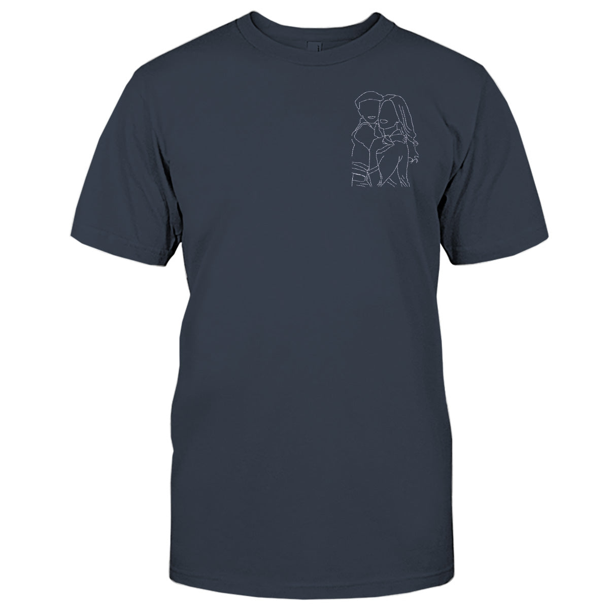 Individuelle Linienzeichnung – Personalisiertes, besticktes T-Shirt für Stiefmütter