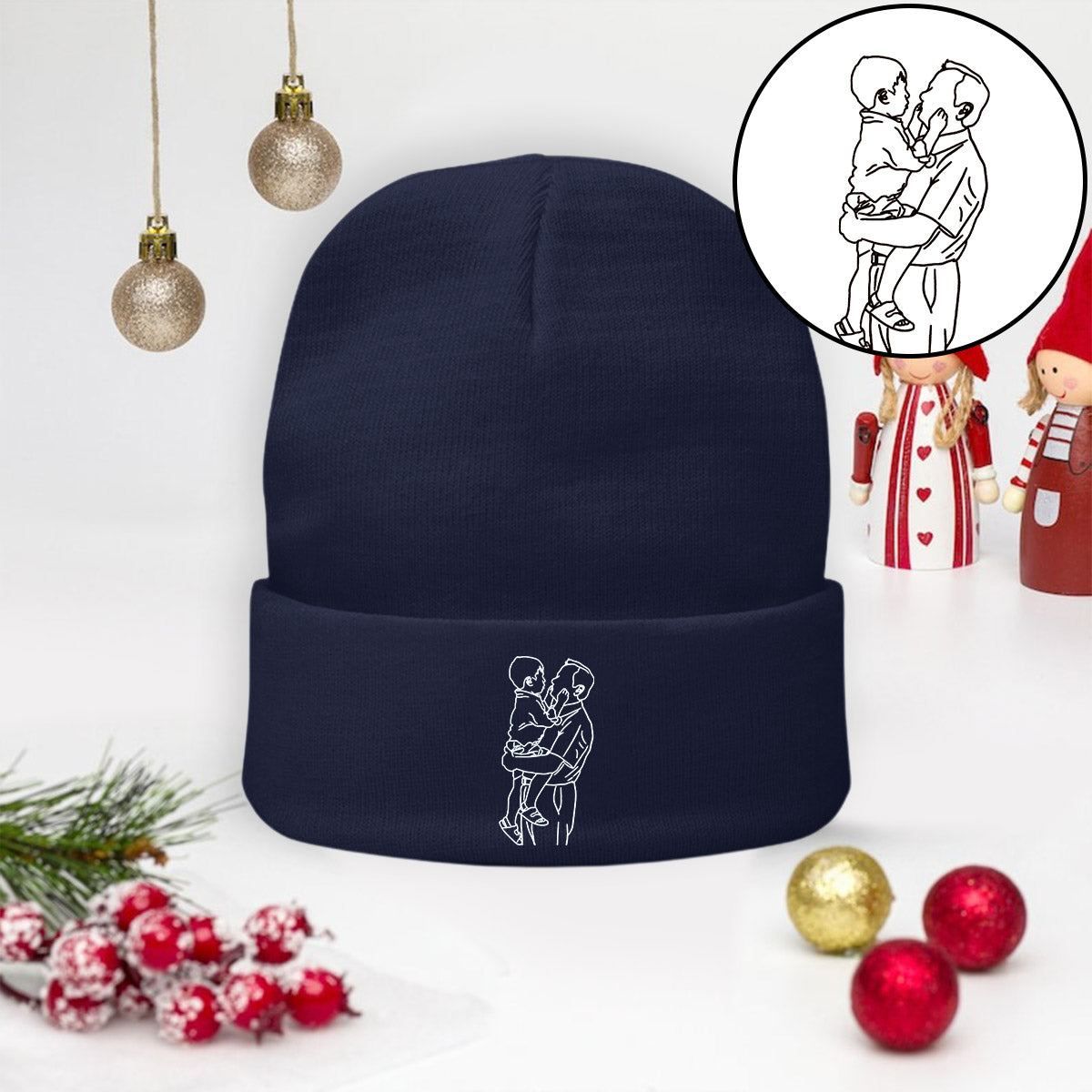 Benutzerdefiniertes Foto - Personalisierte Opa-Mütze mit Stickerei