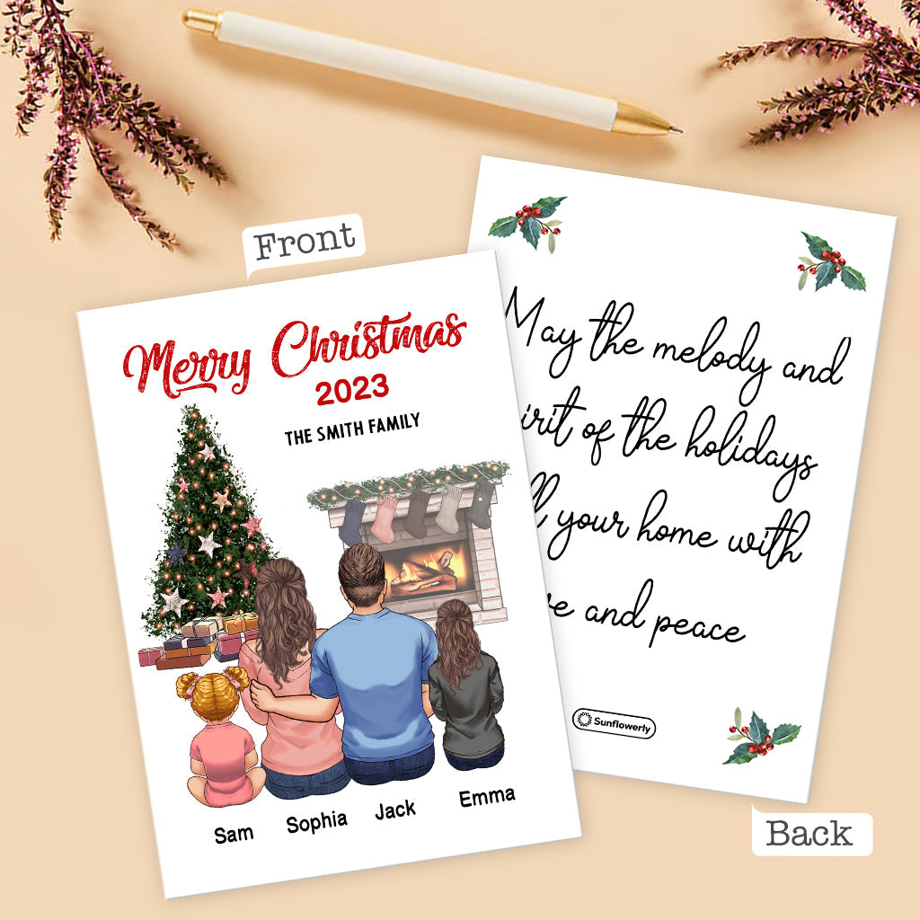 Merry Christmas Gingerbread Family - Personalized Family Greeting Card