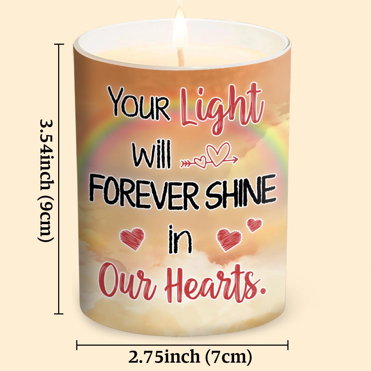 Your Light Shine In Our Hearts - Personalized Dog Candle With Wooden Lid