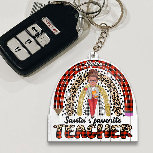 Santa's Favorite Teacher - Personalized Teacher Keychain