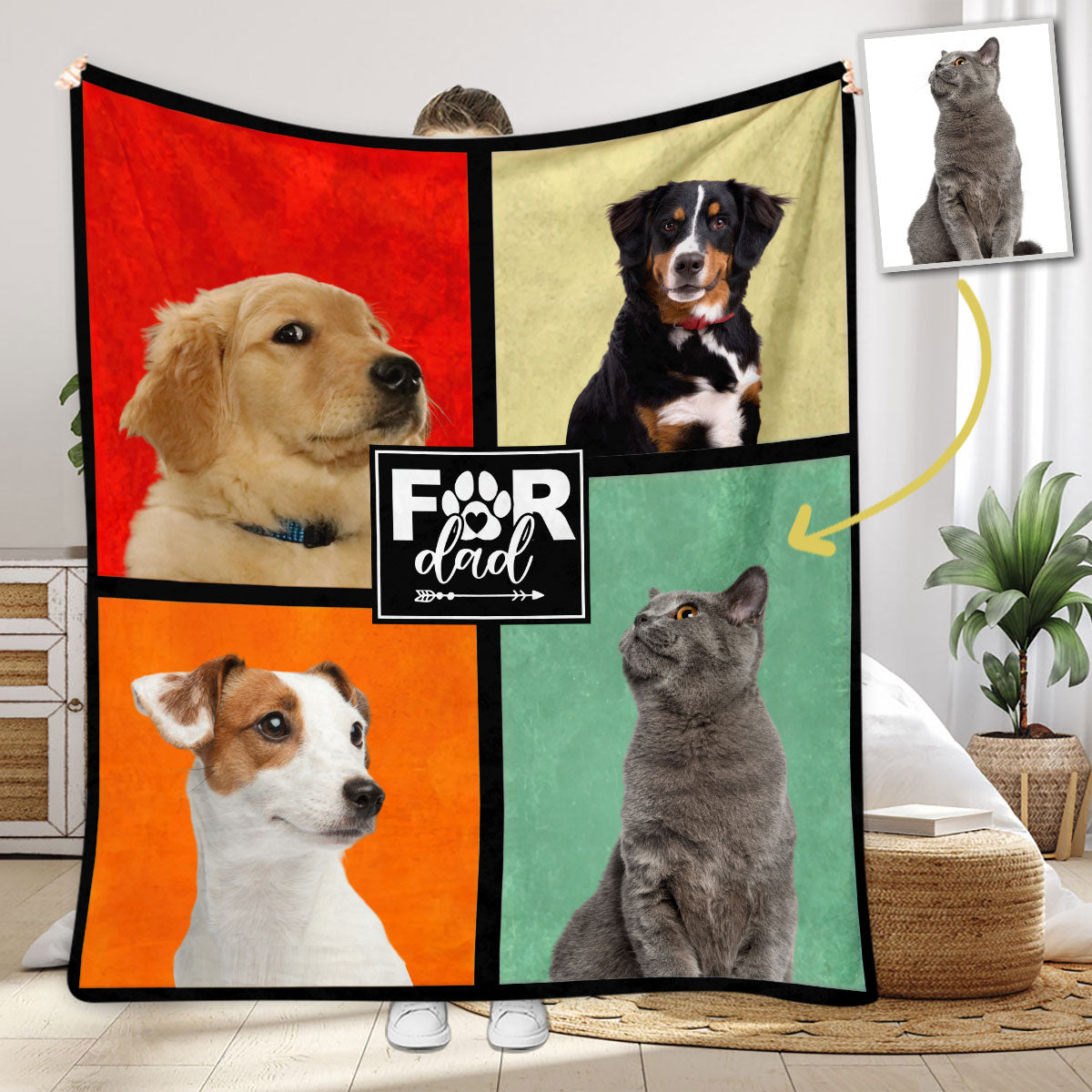 Dog Mom/ Cat Mom/ Fur Dad.... - Gift for dog lovers, dog lover, cat lover - Personalized Blanket