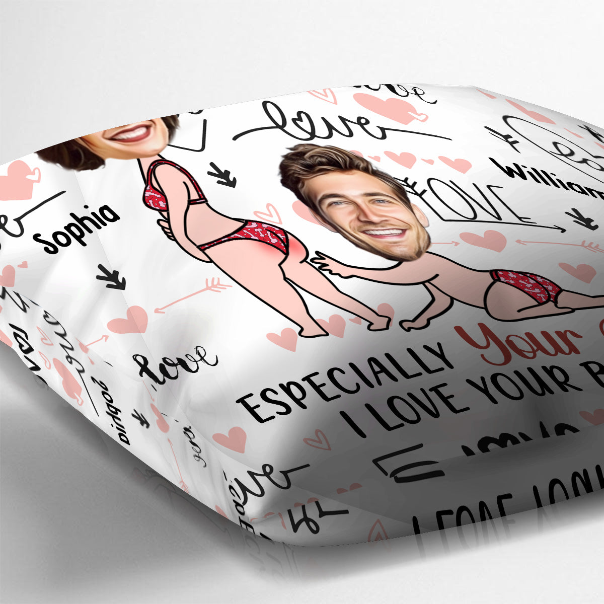 I Adore You And Love Every Part Of You Custom Face Upload Image - Personalized Couple Throw Pillow