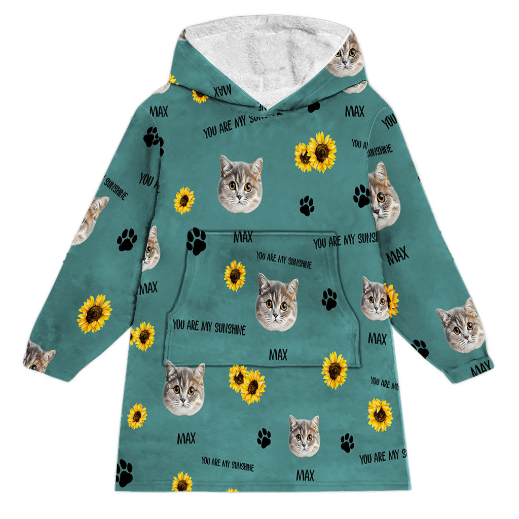 Tu es mon rayon de soleil - Cadeau pour amoureux des chats - Couverture à capuche personnalisée