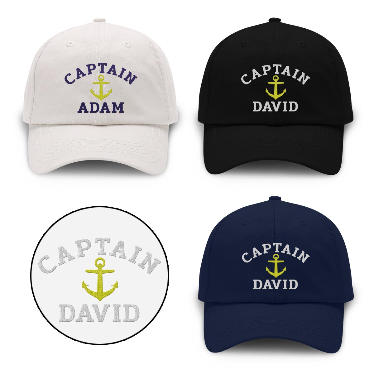 Capitaine - Casquette classique brodée personnalisée pour croisière