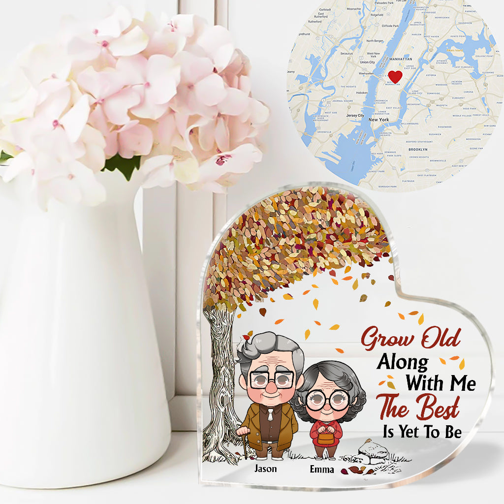 Grow Old Along With Me - Personalized Husband And Wife Custom Shaped Acrylic Plaque