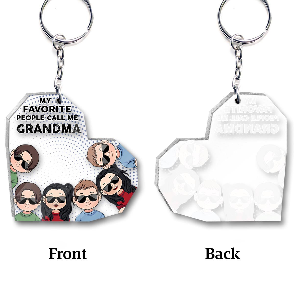 My Favorite People - Gift for grandpa, dad, mom, grandma, uncle, aunt, brother, sister - Personalized Keychain