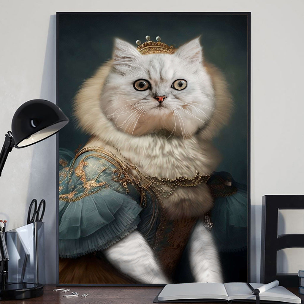 Königliches Porträt – Personalisierte Katzenleinwand und Poster