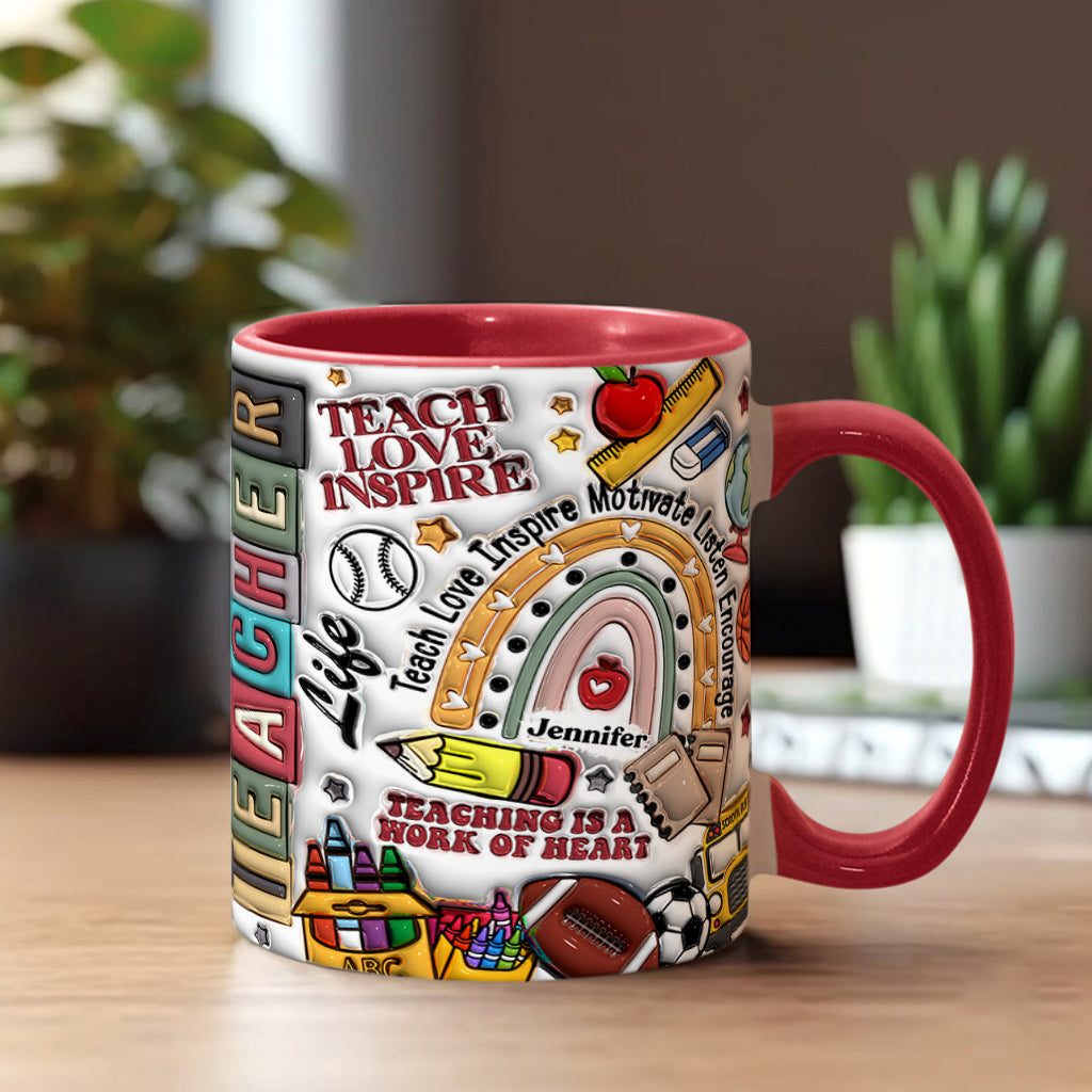 Teach Love Inspire - Personalized Teacher Accent Mug