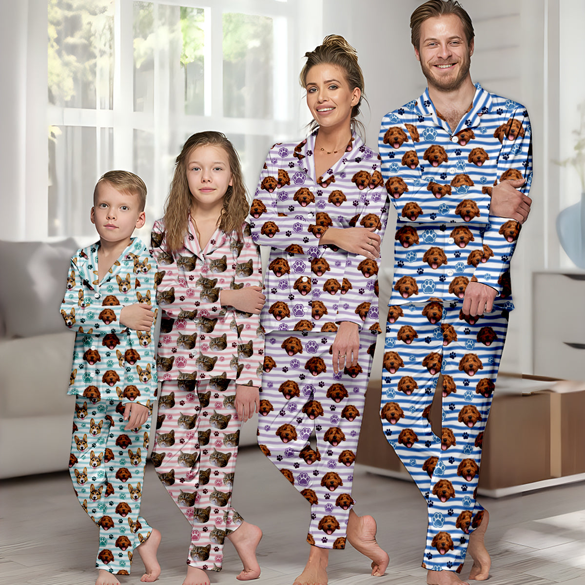 Ambiance maman de chien - Pyjamas à boutons personnalisés pour chien