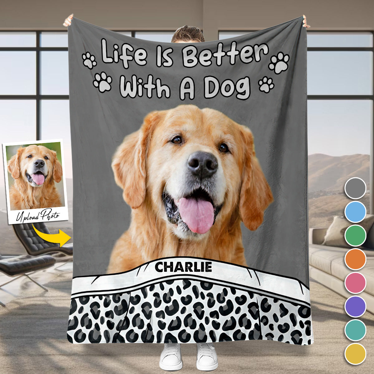 Life Is Better With Dogs/Cats - Personalized Dog Blanket