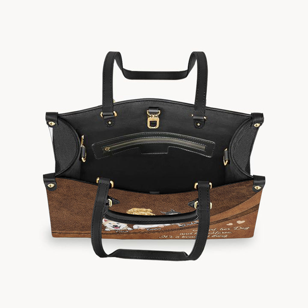 What A Beautiful Thing - Horse gift for dog lover, cat lover - Personalized Leather Handbag