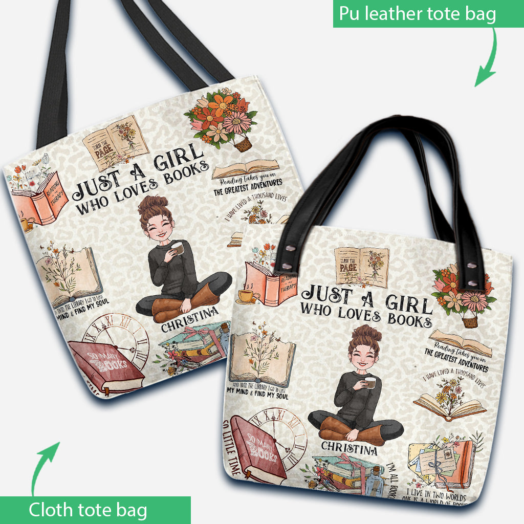 Just A Girl Who Loves Books - Personalized Book Tote Bag