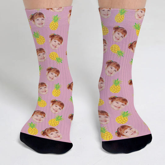 Chaussettes personnalisées pour petite-fille à motif d'icônes amusantes
