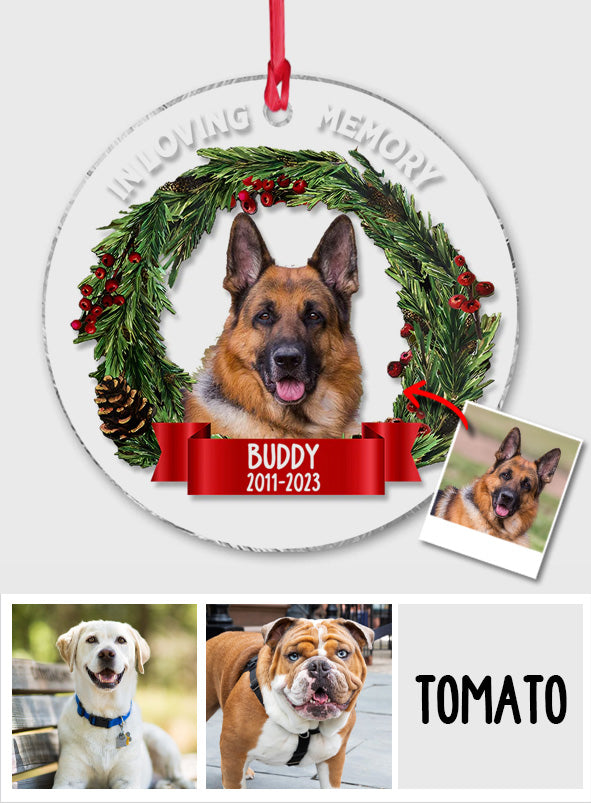 En souvenir de notre chien - Ornement transparent personnalisé