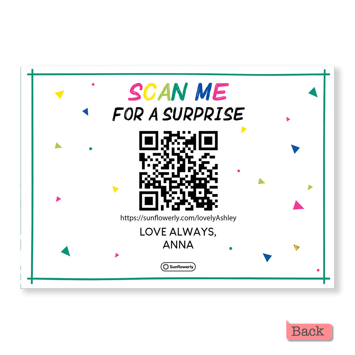 Thank You / Happy bday / Love you - Personalized QR Greeting Card