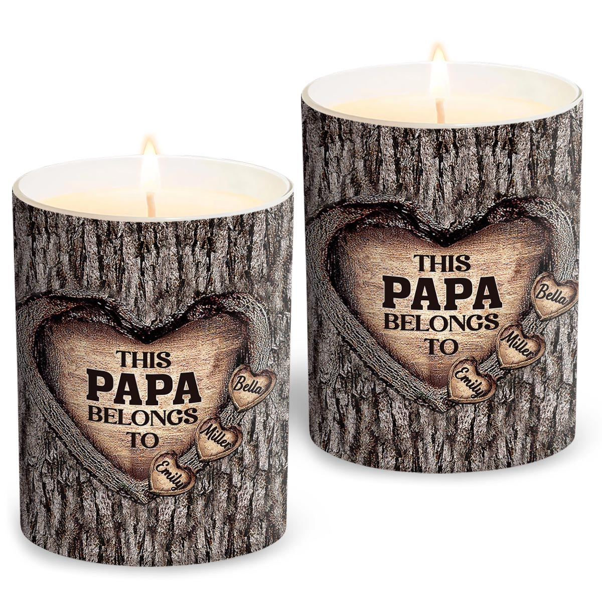 Dad's Heart - Gift for dad, grandma, grandpa, mom, uncle, aunt, brother, sister - Personalized Candle With Wooden Lid
