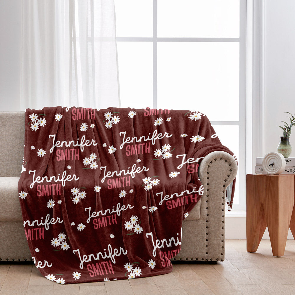 Daisy Custom Name - Personalized Aunt Blanket