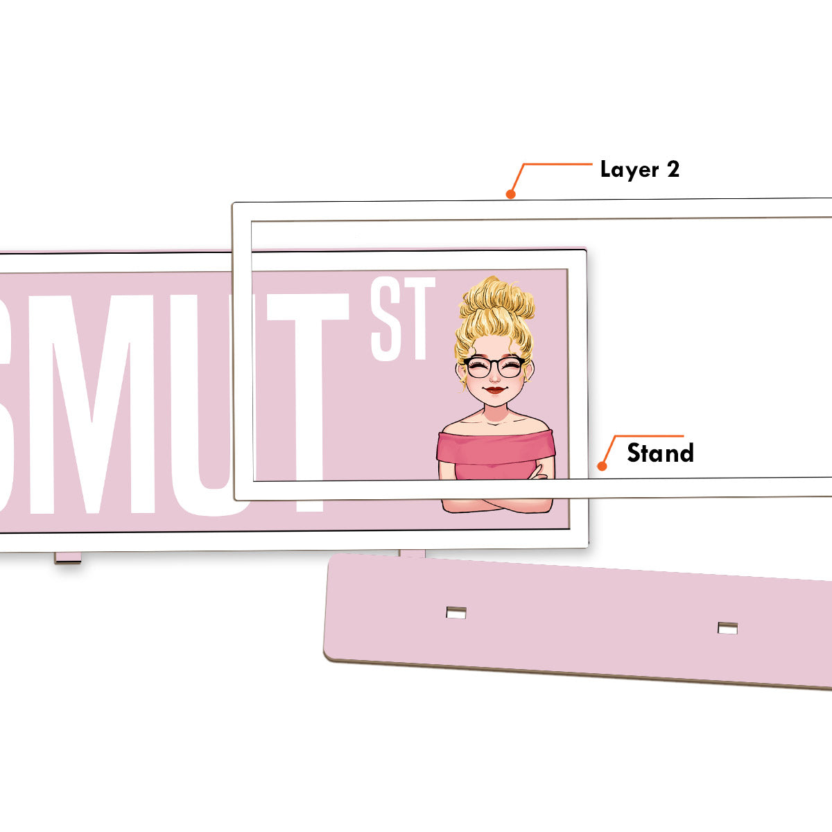 Book Category - Personalized Book 2 Layered Big Freestanding