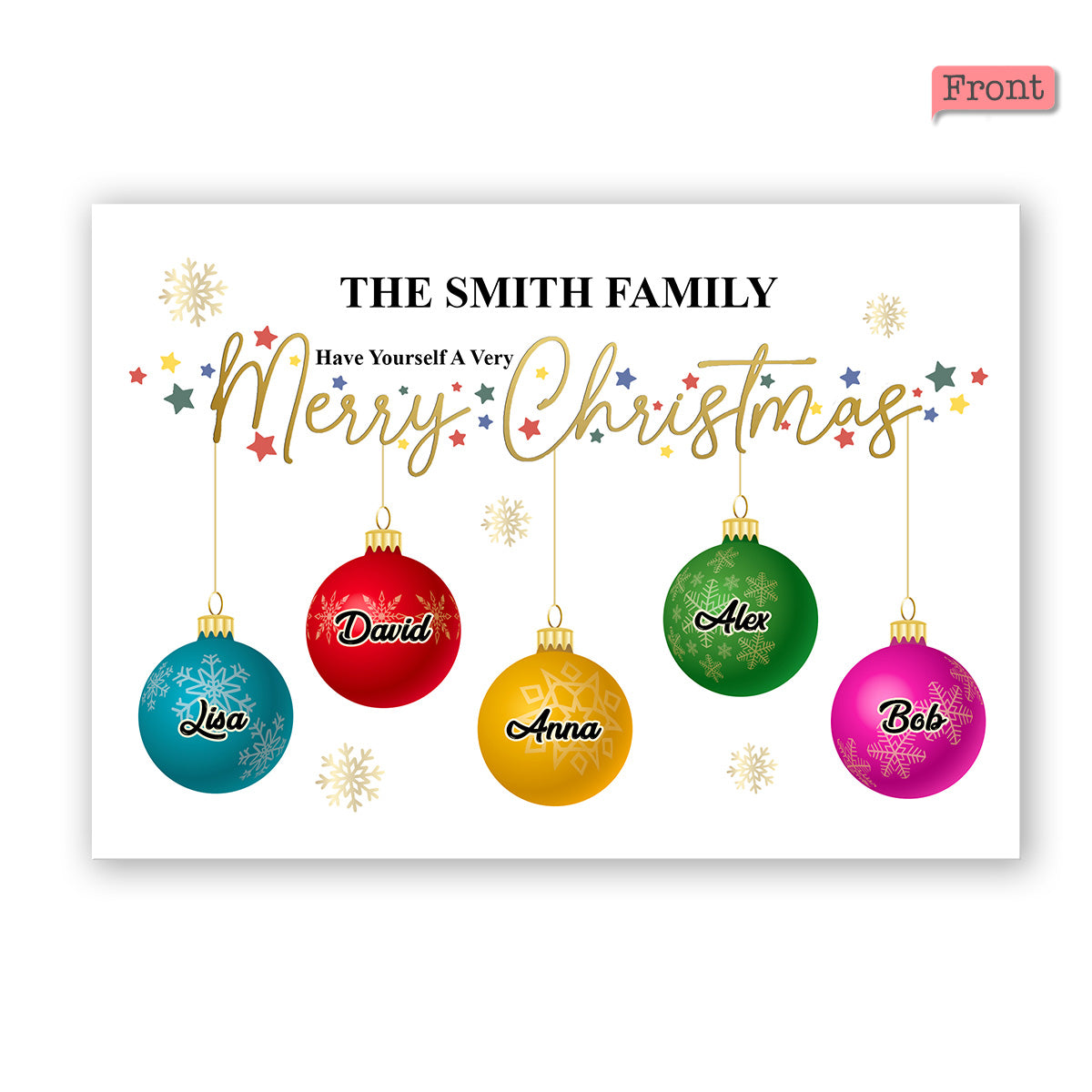Family Christmas Card - Personalized Family Greeting Card