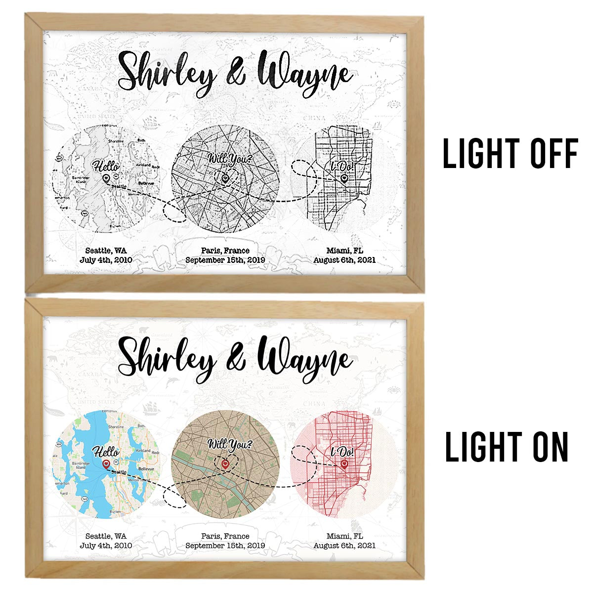 Hello Will You I Do - Personalized Husband And Wife Light Photo Frame