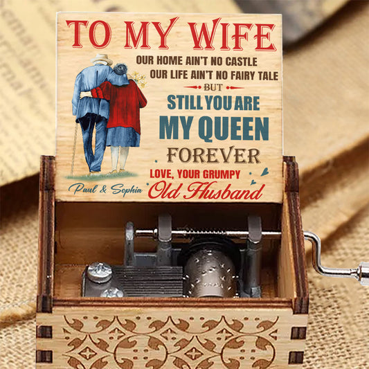 You Are My Queen Forever - Personalized Couple Hand Crank Music Box