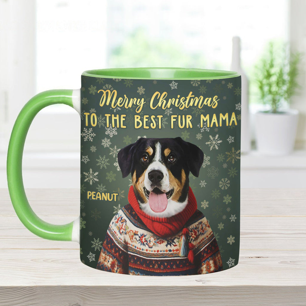 Personalized Christmas Pet Portrait - Gift for dog lovers, dog lover, cat lover - Personalized Accent Mug
