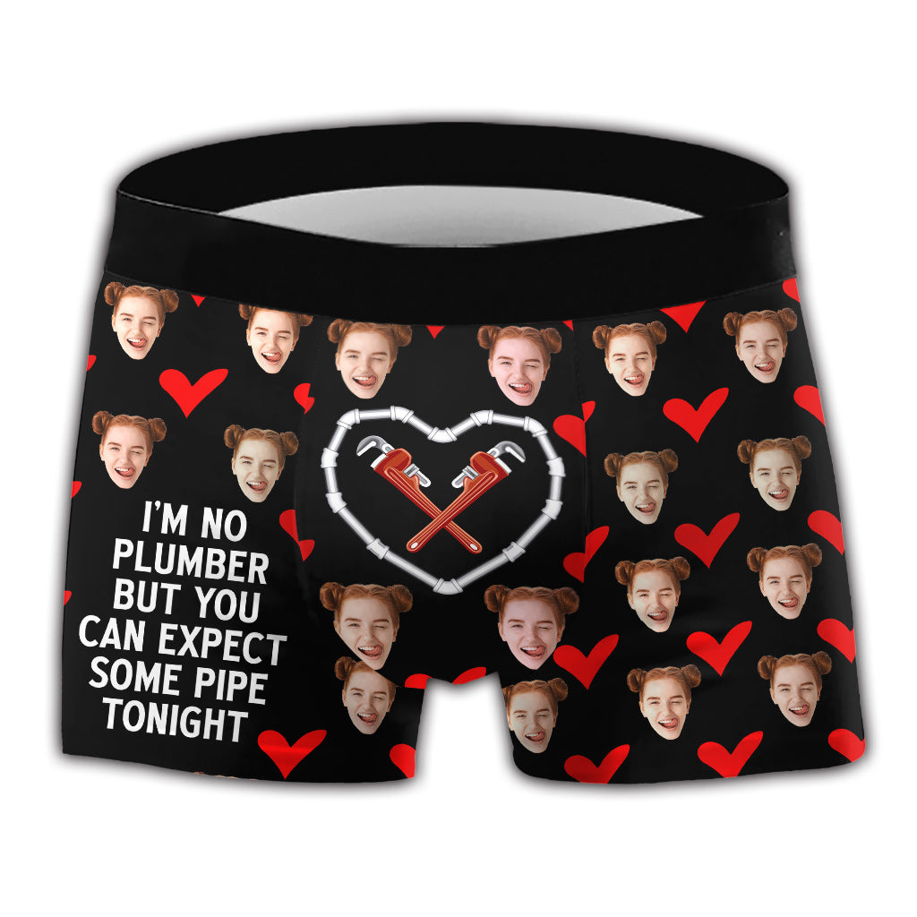 I'm No Plumber - Personalized Couple Men Boxer Briefs
