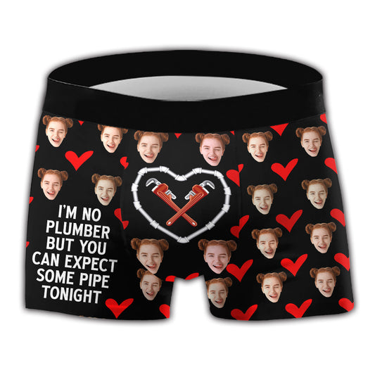 I'm No Plumber - Personalized Couple Men Boxer Briefs