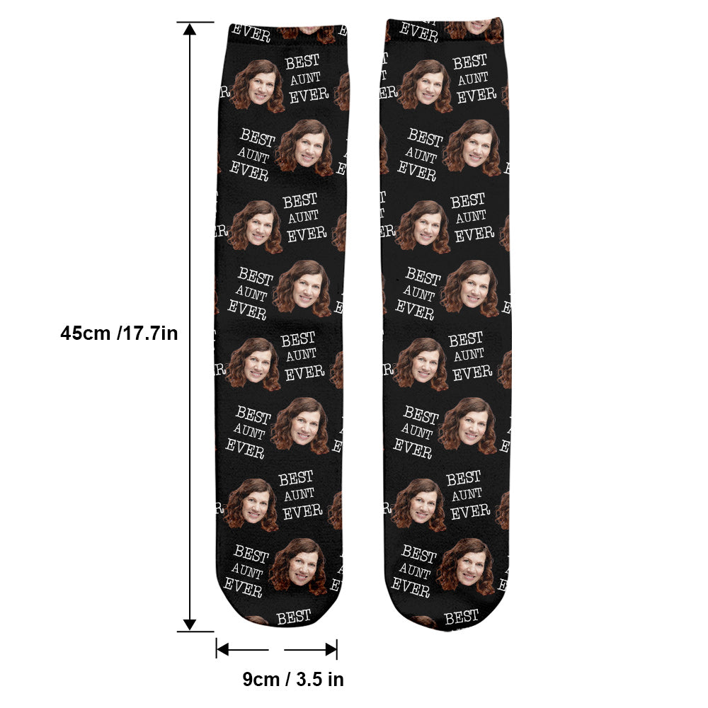 Chaussettes personnalisées pour tante - Face personnalisée