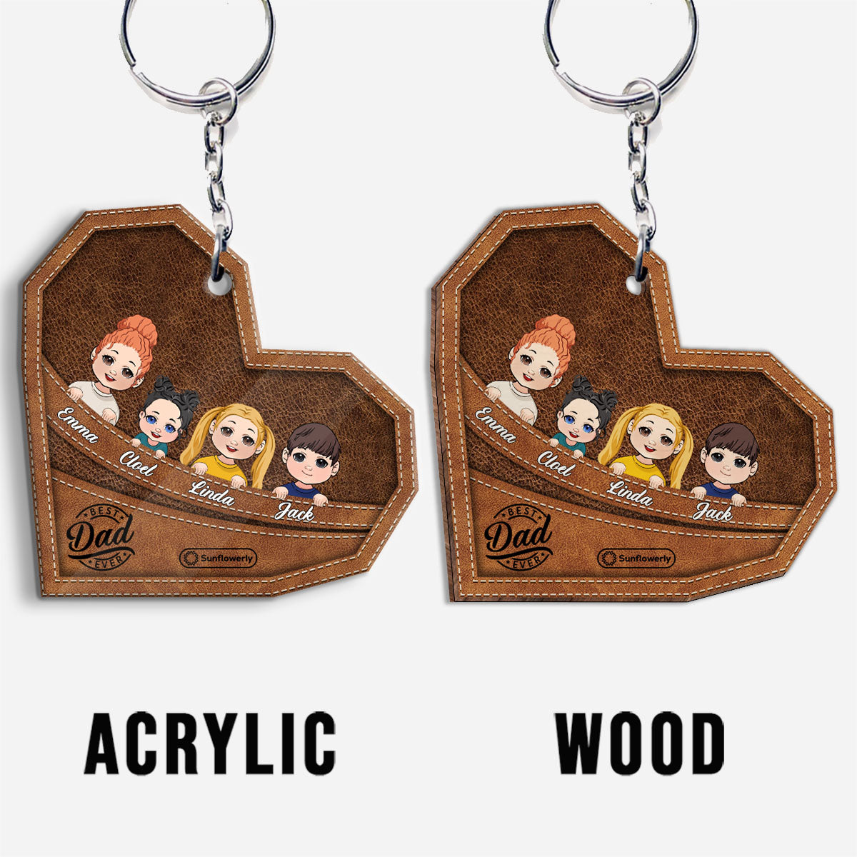 Best Dad/Grandma/Grandpa/Mom Ever - Personalized Father Keychain