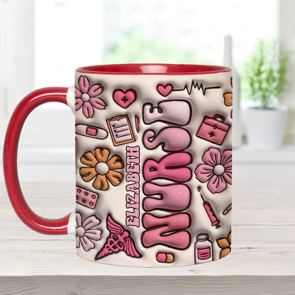 Aufblasbarer, personalisierter Becher mit Krankenschwester-Motiv