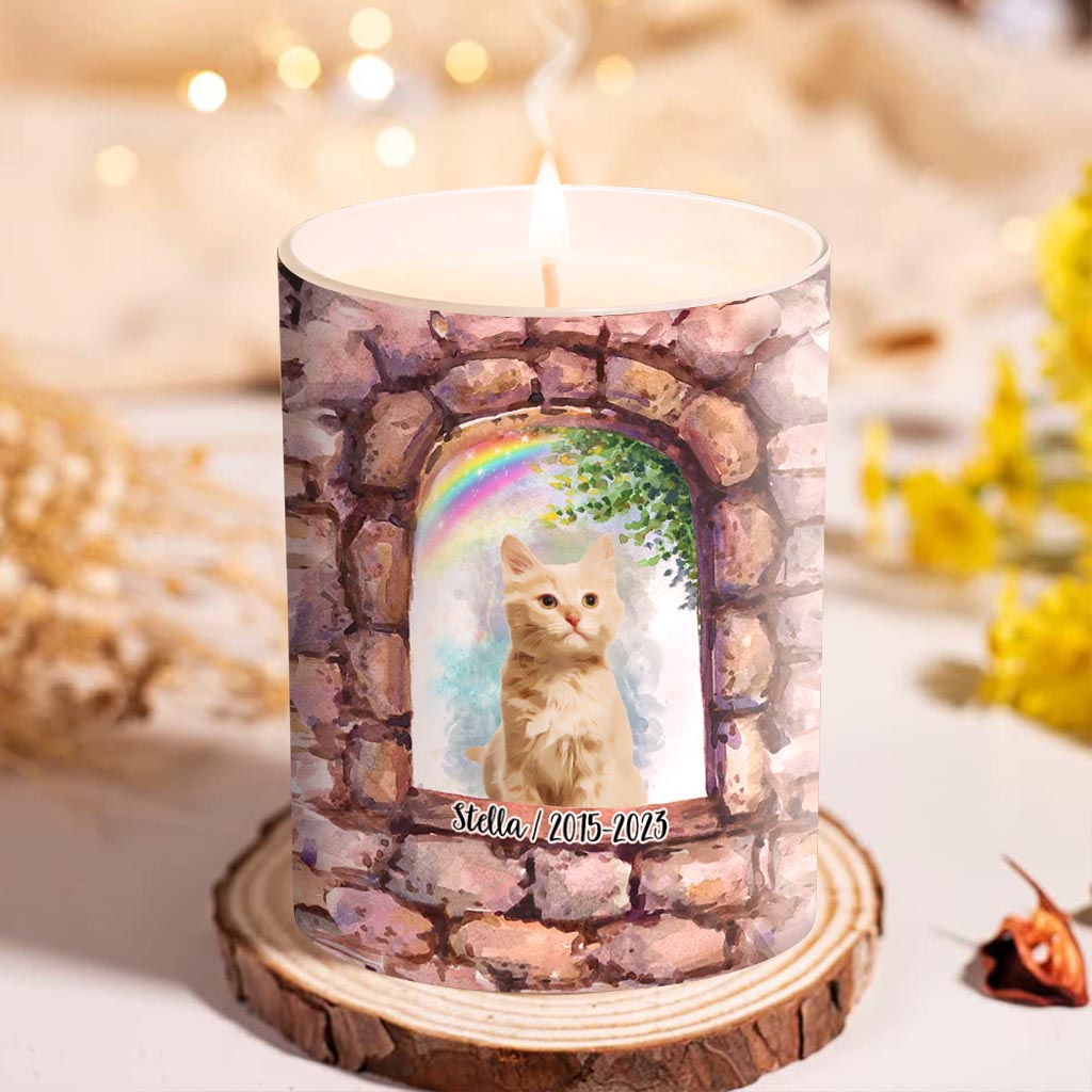 No Longer By My Side - Personalized Dog Candle With Wooden Lid