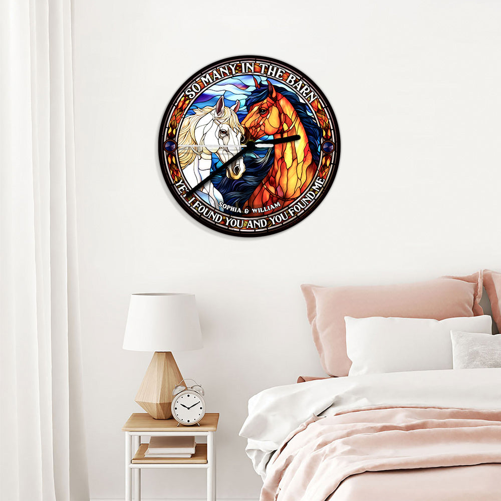 So Many In The Barn - Horse gift for husband, wife, boyfriend, girlfriend - Personalized Wall Clock