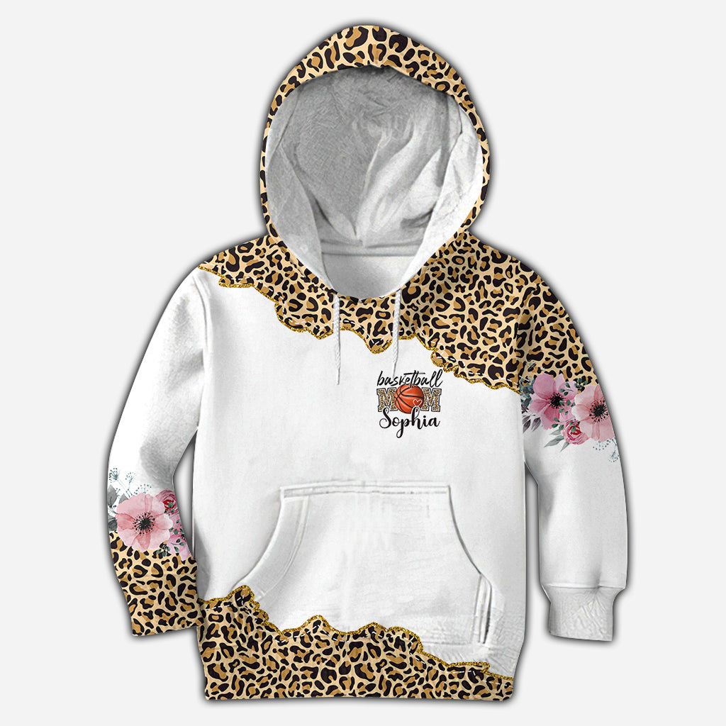 Maman basketteuse léopard - T-shirt de basket personnalisé intégral