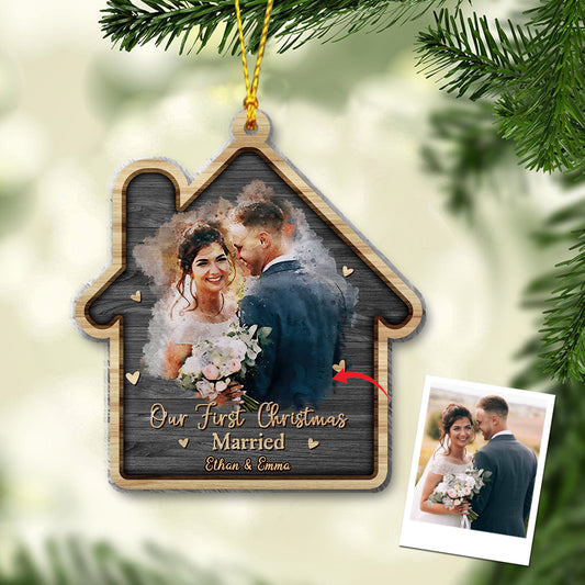 Our First Christmas - Personalized Husband And Wife Ornament