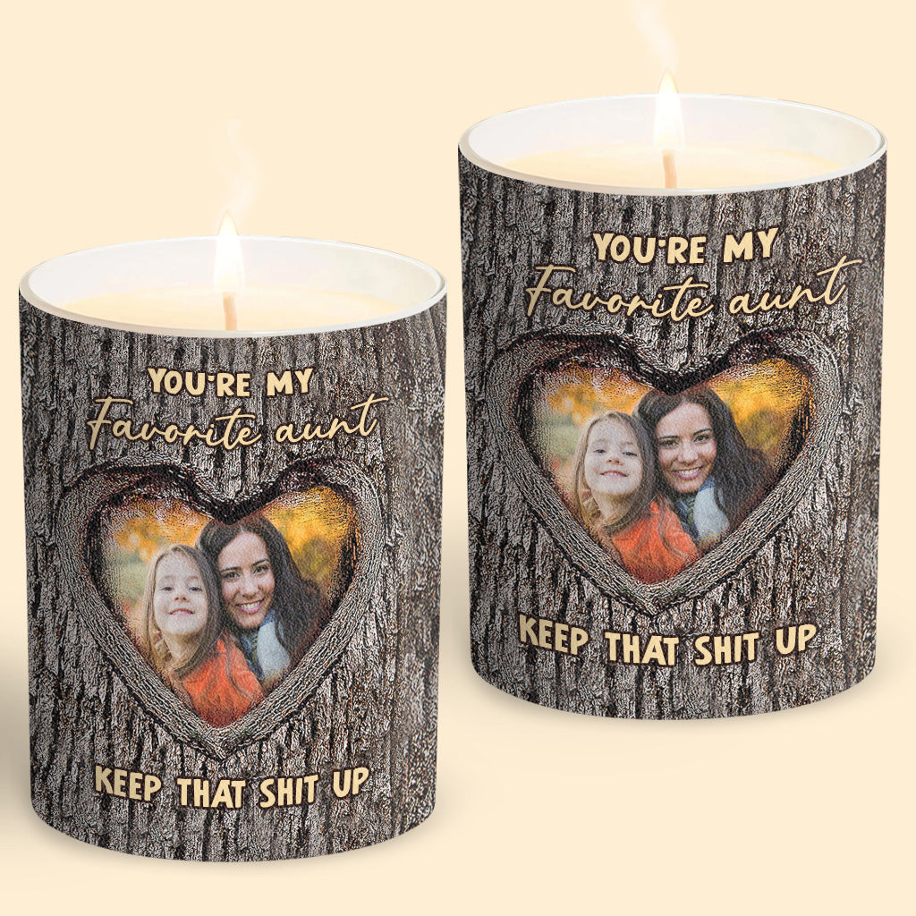 You're My Favorite Aunt - Gift for Aunt - Personalized Candle With Wooden Lid