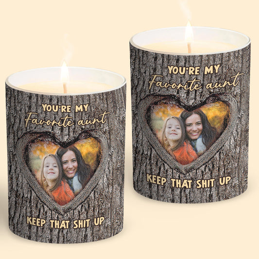 You're My Favorite Aunt - Gift for Aunt - Personalized Candle With Wooden Lid