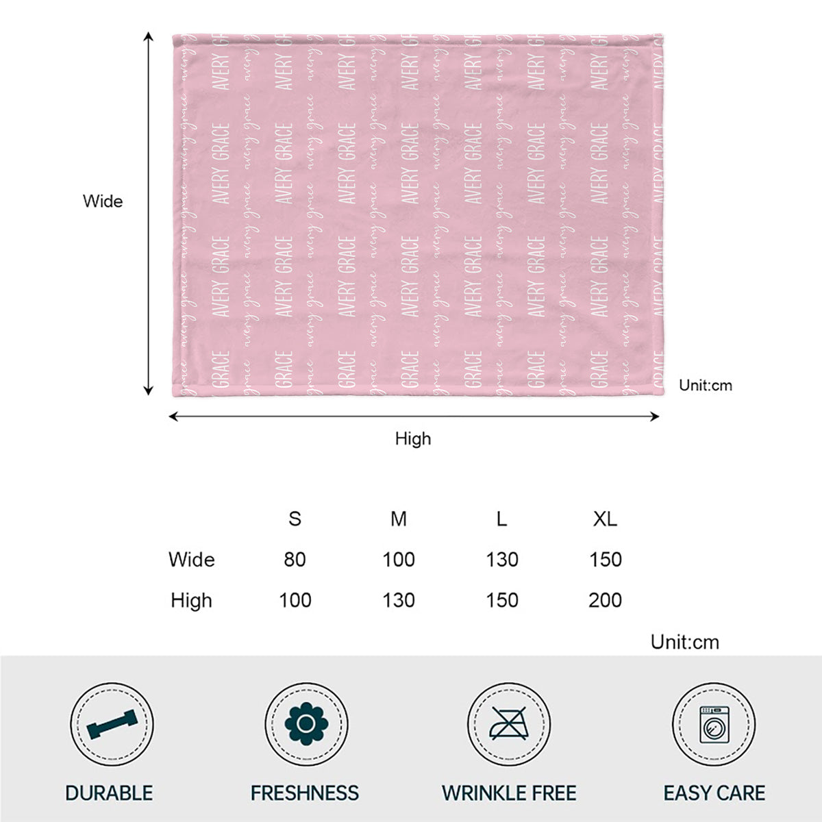 Individuelles Namensmuster – Personalisierte Babydecke