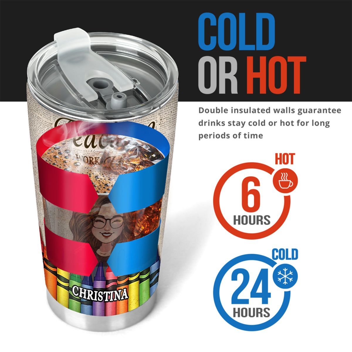 Teaching is a work of heart - Personalized Teacher Tumbler