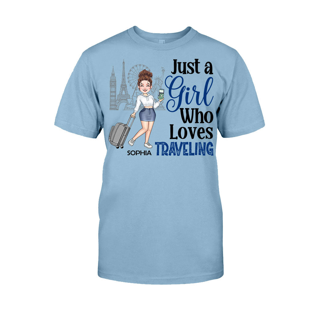 Einfach ein Mädchen, das Kreuzfahrten liebt – personalisiertes Kreuzfahrt-T-Shirt & Hoodie