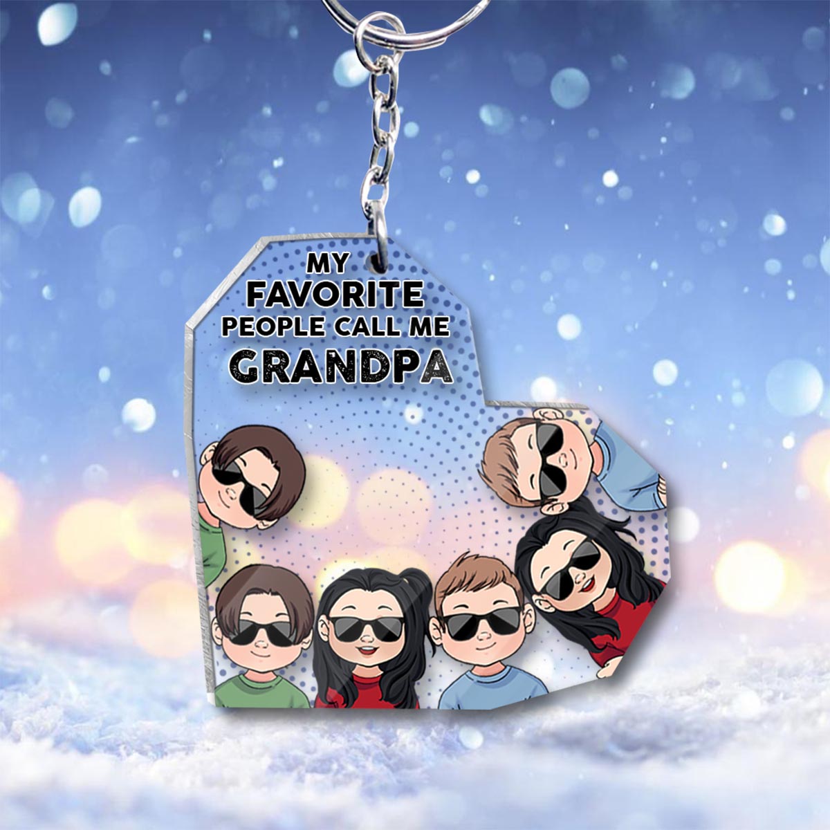 My Favorite People - Gift for grandpa, dad, mom, grandma, uncle, aunt, brother, sister - Personalized Keychain
