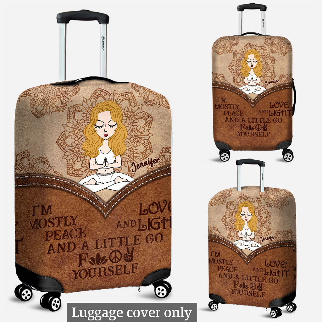 I'm Mostly Peace - Personalized Yoga Luggage Cover