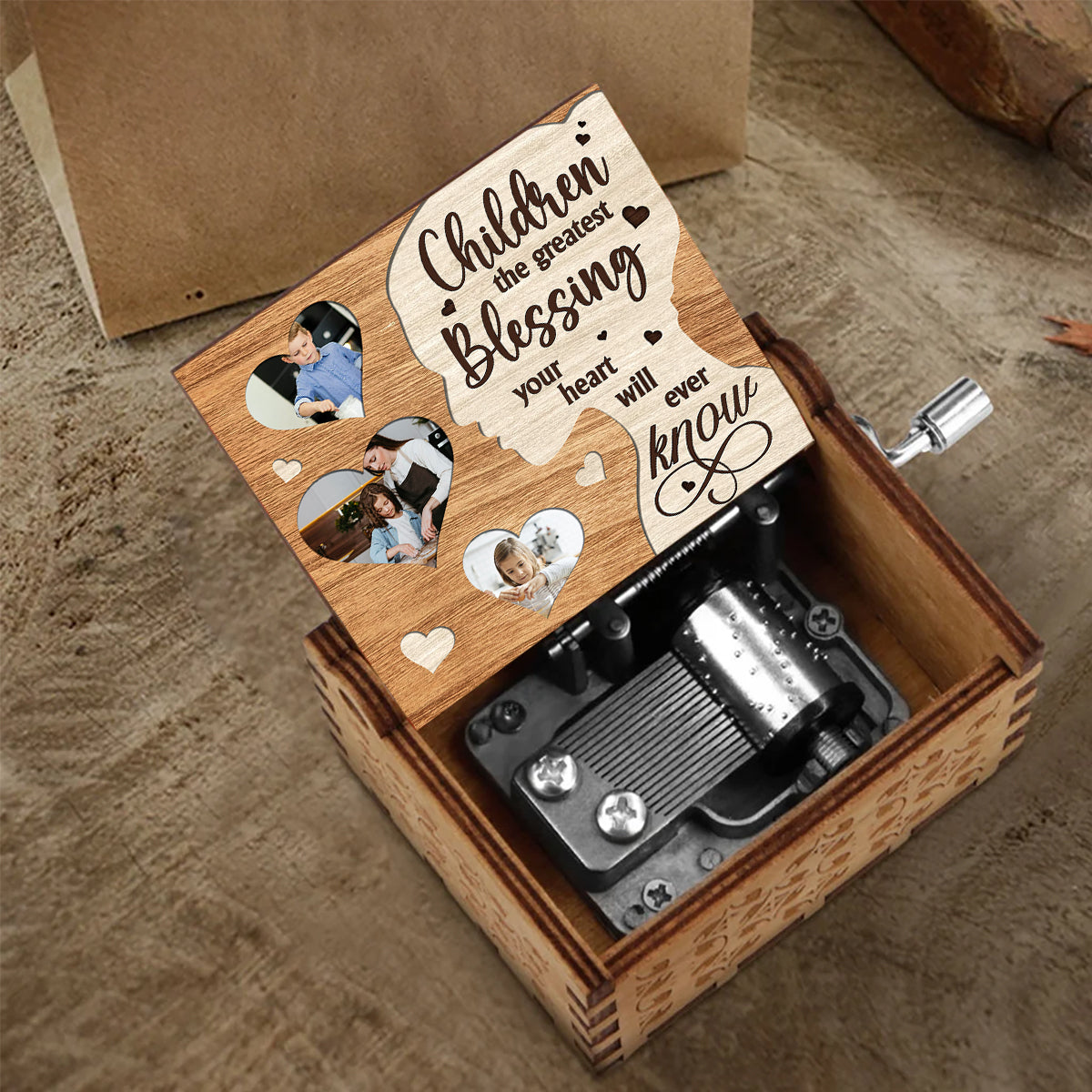 Greatest Blessing - Gift for grandma, mom - Personalized Hand Crank Music Box