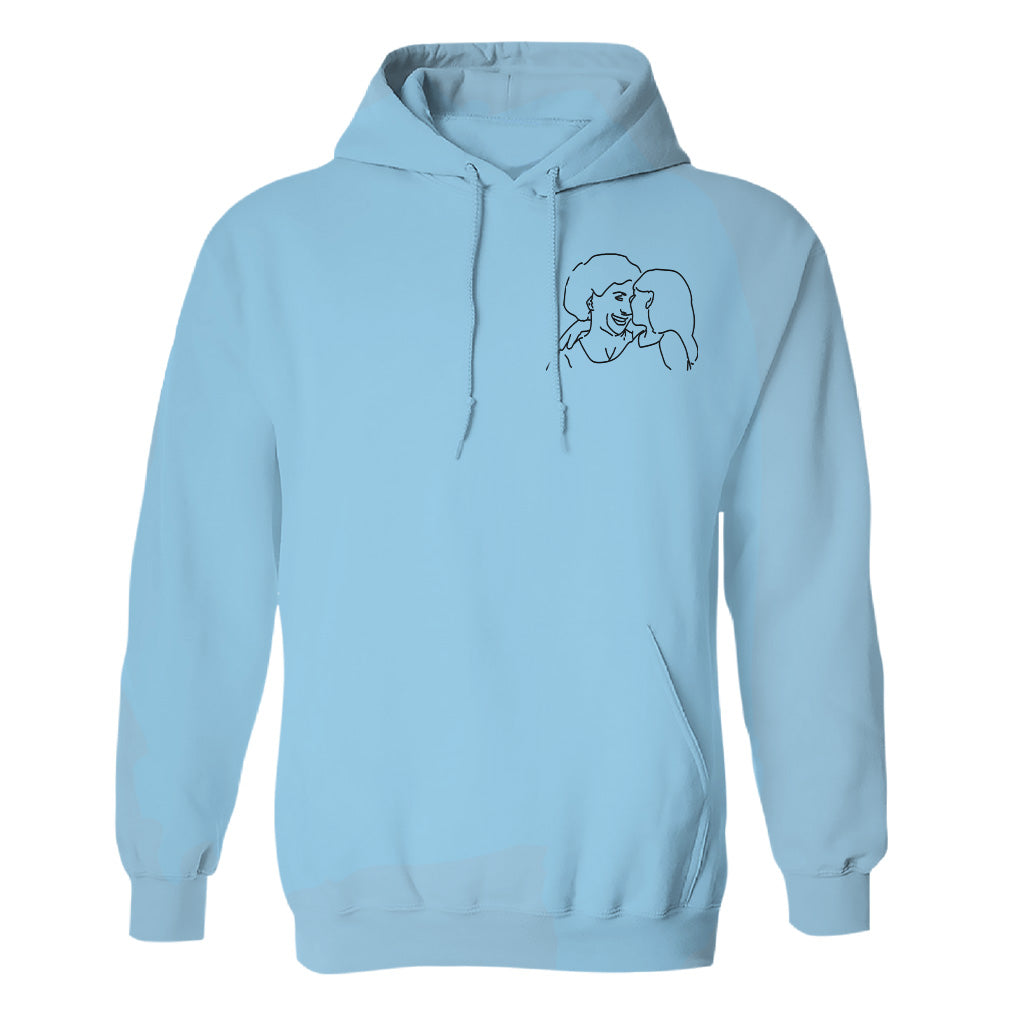 Individuelle Linienzeichnung – Personalisierter bestickter Oma-Hoodie