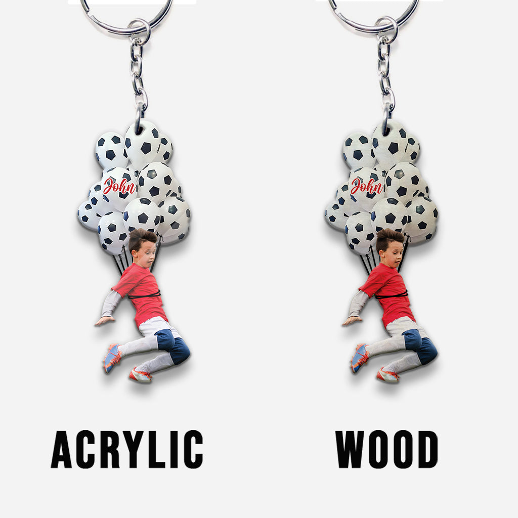 Happy Football Player - Personalized Football Keychain