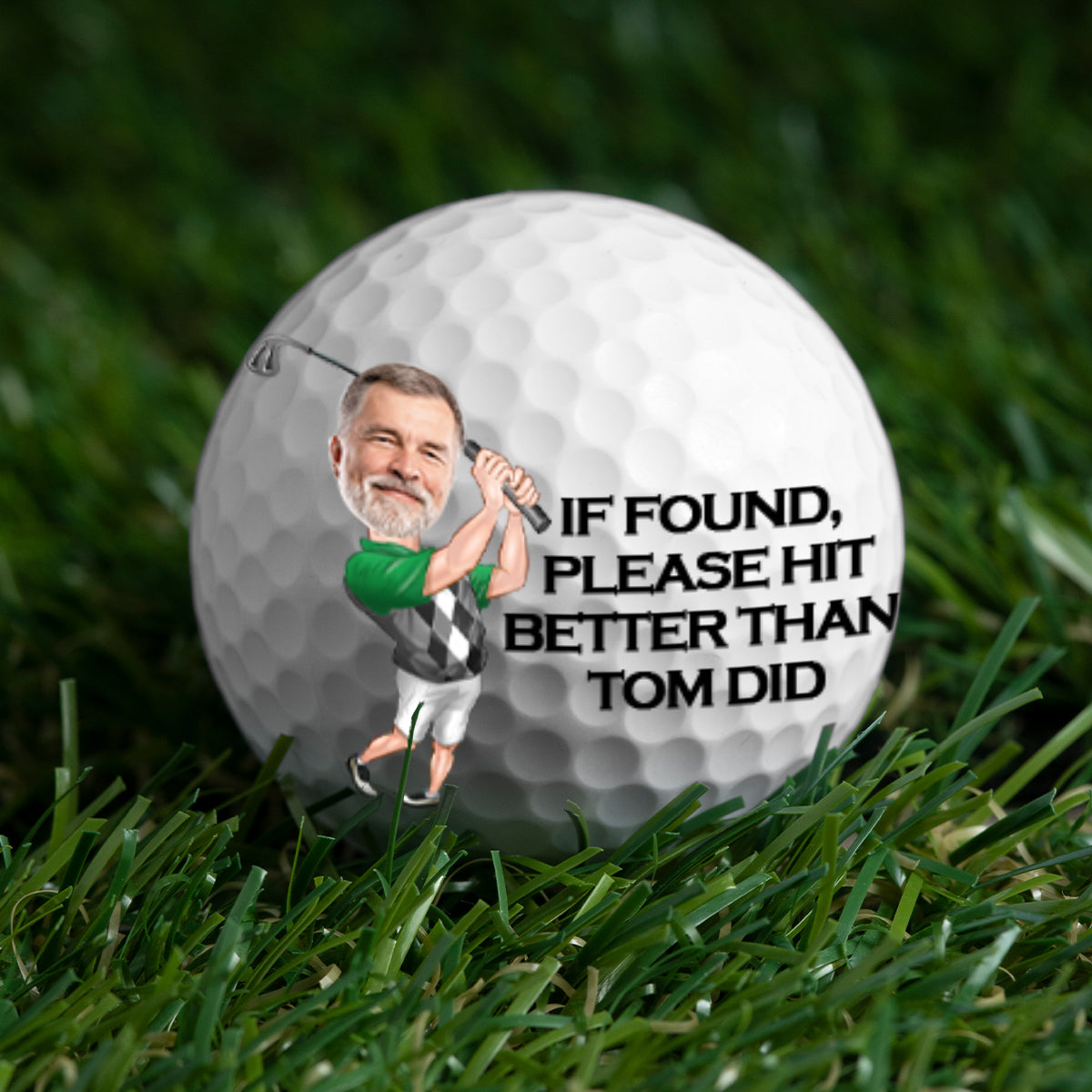 Falls gefunden, bitte besser schlagen – personalisierter Golfball